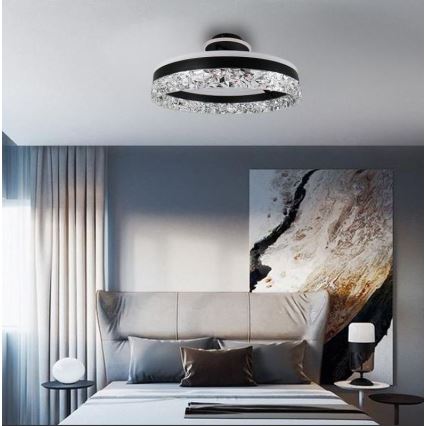LED Aptumšojama virsapmetuma lustra LED/86W/230V 3000-6500K melna + tālvadības pults