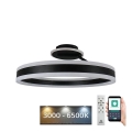 LED Aptumšojama virsapmetuma lustra LED/86W/230V 3000-6500K melna + tālvadības pults