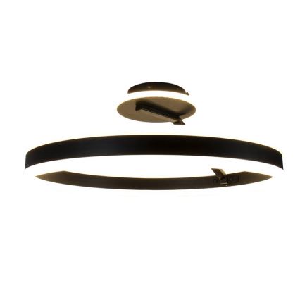 LED Aptumšojama virsapmetuma lustra LED/86W/230V 3000-6500K melna + tālvadības pults