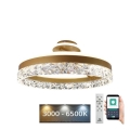 LED Aptumšojama virsapmetuma lustra LED/86W/230V 3000-6500K zelta + tālvadības pults