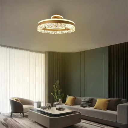 LED Aptumšojama virsapmetuma lustra LED/86W/230V 3000-6500K zelta + tālvadības pults