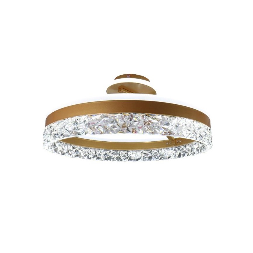 LED Aptumšojama virsapmetuma lustra LED/86W/230V 3000-6500K zelta + tālvadības pults