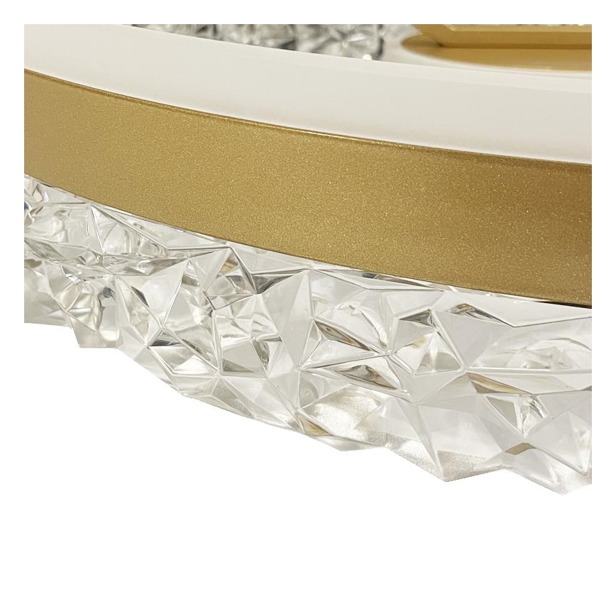LED Aptumšojama virsapmetuma lustra LED/86W/230V 3000-6500K zelta + tālvadības pults
