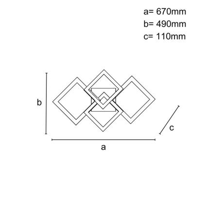 LED Aptumšojama virsapmetuma lustra LED/95W/230V 3000-6500K + tālvadības pults
