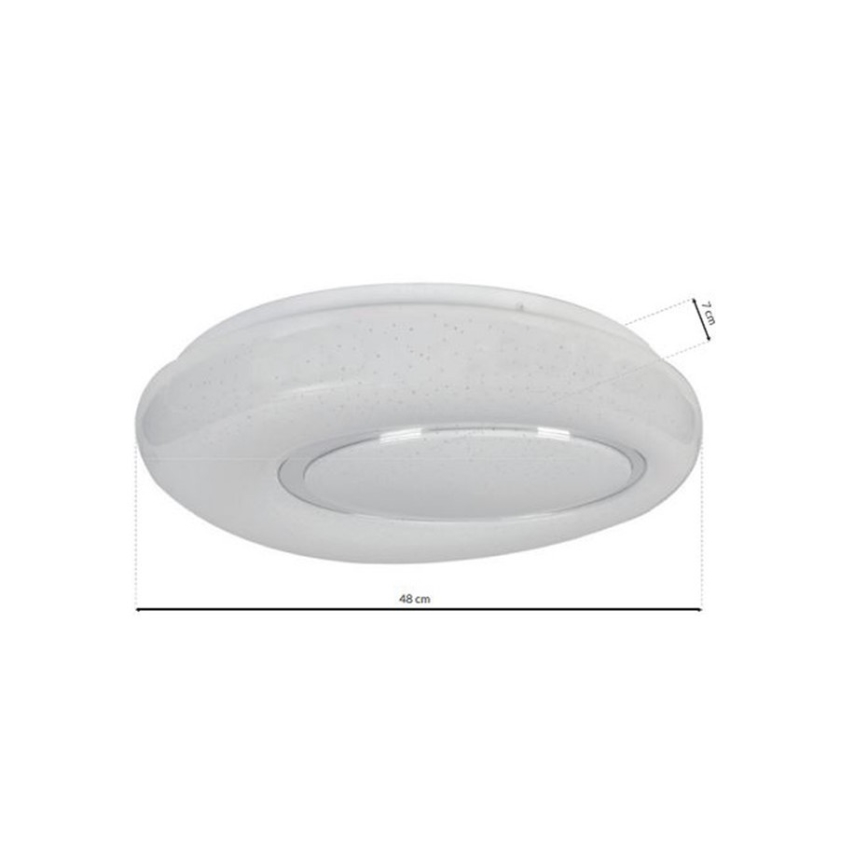 LED Aptumšojams griestu gaismeklis BONO LED/52W/230V + tālvadības pults