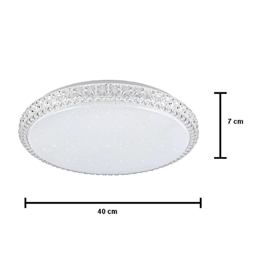 LED Aptumšojams griestu gaismeklis IRINA LED/48W/230V ar tālvadības pulti