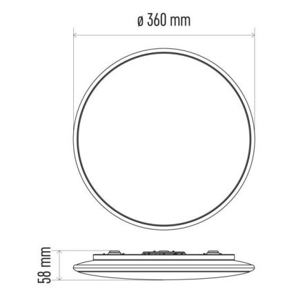 LED Aptumšojams griestu gaismeklis LED/24W/230V + tālvadības pults apaļš 2700K-6500K