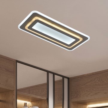 LED aptumšojams griestu gaismeklis LED/85W/230V 3000-6500K pelēks + ar tālvadības pulti