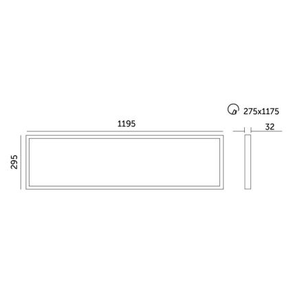 LED Aptumšojams iegremdējams panelis CAPRI LED/25/36/40W/230V 3000/4000/5700K IP44 30x120 cm