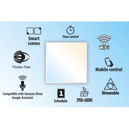 LED Aptumšojams iegremdējams panelis LIBRA LED/40W/230V 2900-6000K Wi-Fi Tuya