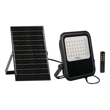 LED Aptumšojams prožektors ar saules enerģijas paneli un krēslas sensoru LED/15W/15000 mAh 3,2V IP65 + tālvadības pults