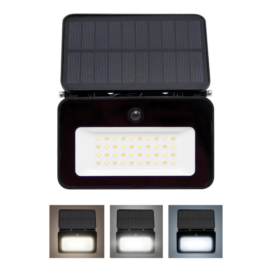 LED Aptumšojams saules enerģijas prožektors ar kustību un krēslas sensoru LED/6W/3,7V 2200 mAh 3000/4000/6500K IP65