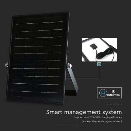 LED Aptumšojams saules enerģijas prožektors ar sensoru LED/10W/3,7V 4000/6000K IP65 3600 mAh + tālvadības pults