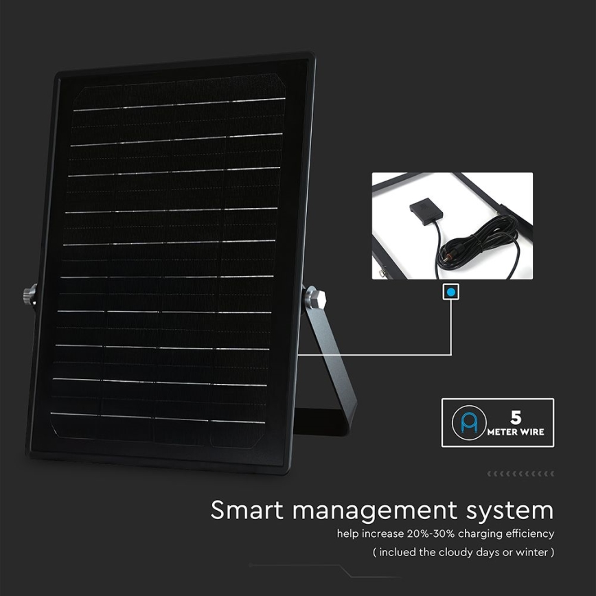 LED Aptumšojams saules enerģijas prožektors ar sensoru LED/10W/3,7V 4000/6000K IP65 3600 mAh + tālvadības pults