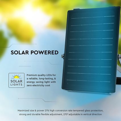 LED Aptumšojams saules enerģijas prožektors ar sensoru LED/10W/3,7V 4000/6000K IP65 3600 mAh + tālvadības pults