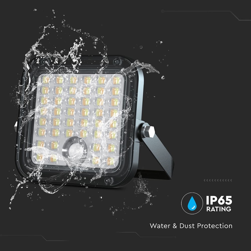 LED Aptumšojams saules enerģijas prožektors ar sensoru LED/10W/3,7V 4000/6000K IP65 3600 mAh + tālvadības pults