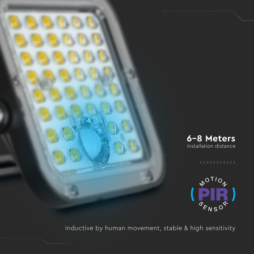 LED Aptumšojams saules enerģijas prožektors ar sensoru LED/10W/3,7V 4000/6000K IP65 3600 mAh + tālvadības pults
