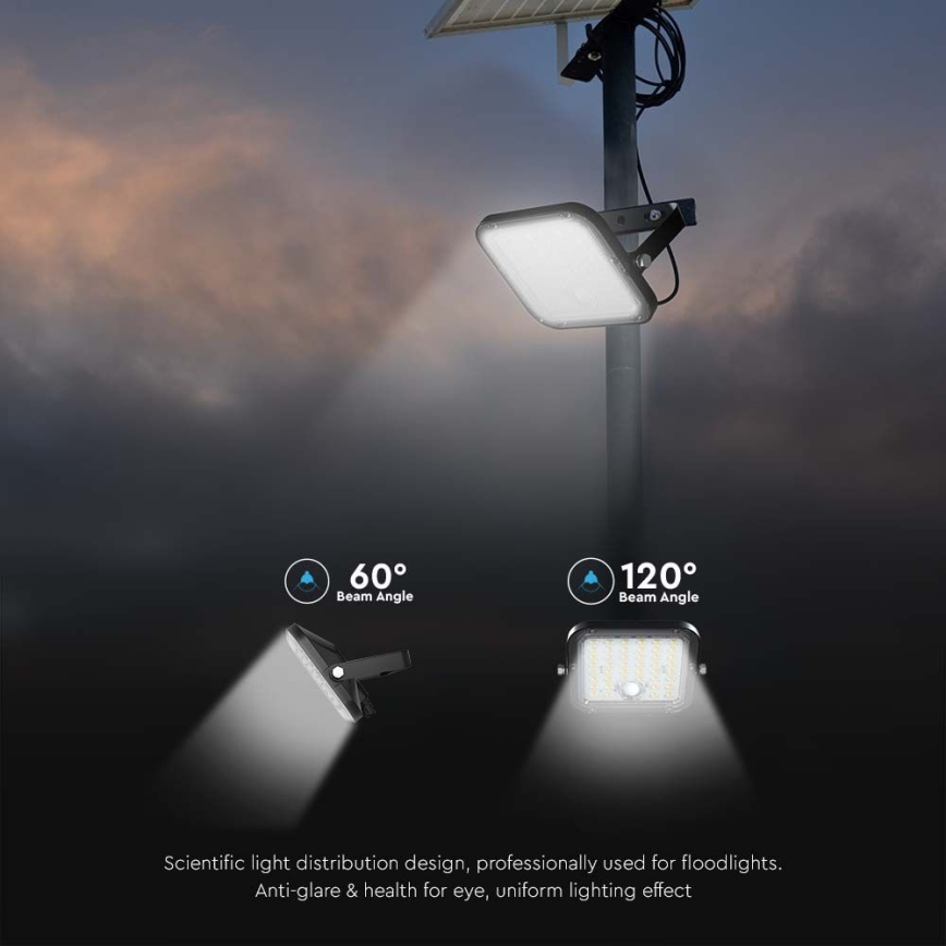 LED Aptumšojams saules enerģijas prožektors ar sensoru LED/10W/3,7V 4000/6000K IP65 3600 mAh + tālvadības pults