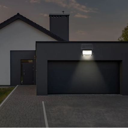 LED Aptumšojams saules enerģijas prožektors ar sensoru LED/10W/3,7V 4000K IP65 7200 mAh + USB ports