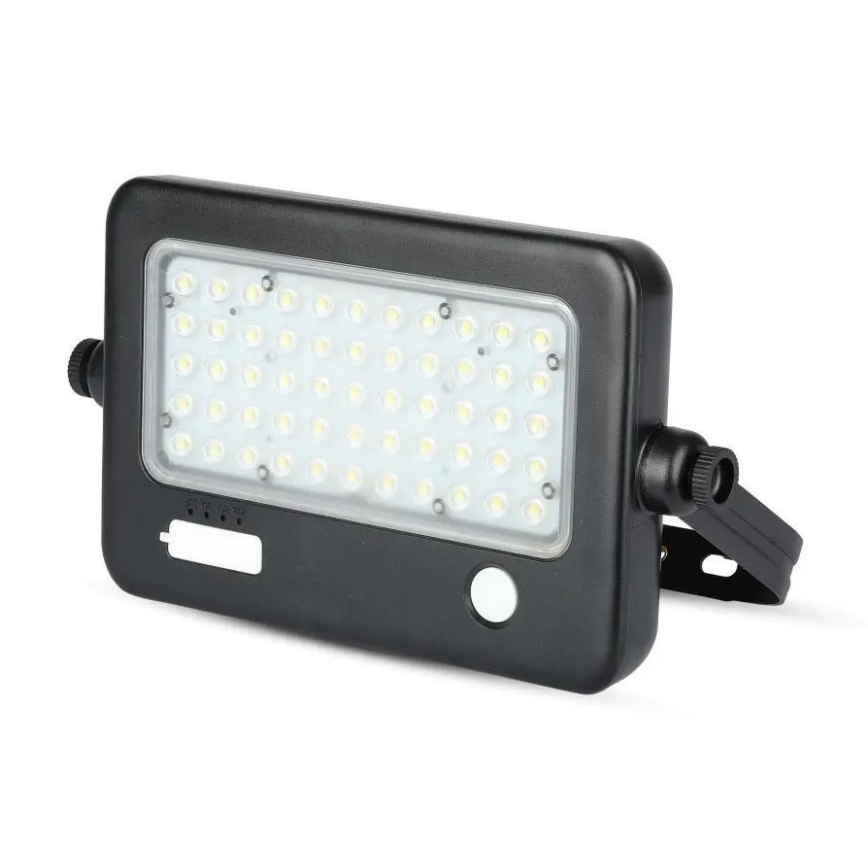 LED Aptumšojams saules enerģijas prožektors ar sensoru LED/10W/3,7V 4000K IP65 7200 mAh + USB ports