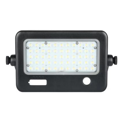 LED Aptumšojams saules enerģijas prožektors ar sensoru LED/10W/3,7V 4000K IP65 7200 mAh + USB ports