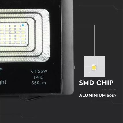 LED Aptumšojams saules enerģijas prožektors LED/12W/3,2V 6000K IP65 5000 mAh + tālvadības pults