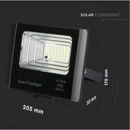 LED Aptumšojams saules enerģijas prožektors LED/12W/3,2V 6000K IP65 5000 mAh + tālvadības pults