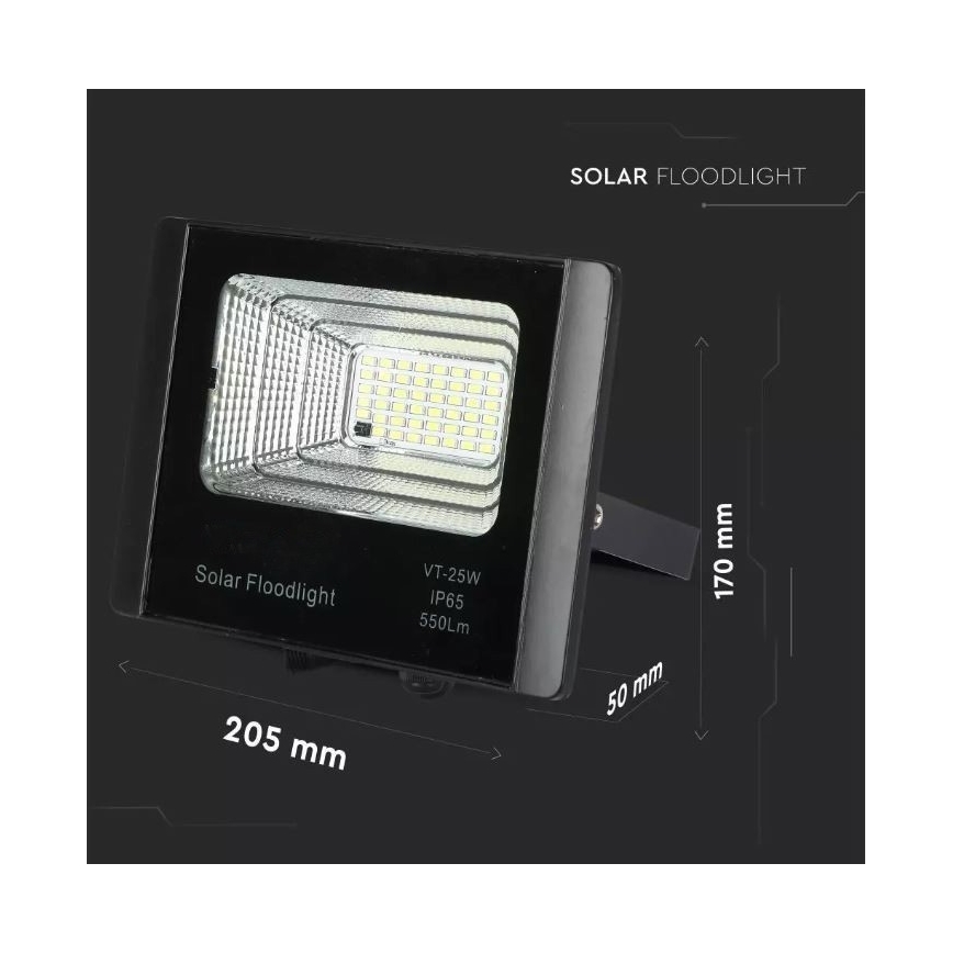 LED Aptumšojams saules enerģijas prožektors LED/12W/3,2V 6000K IP65 5000 mAh + tālvadības pults