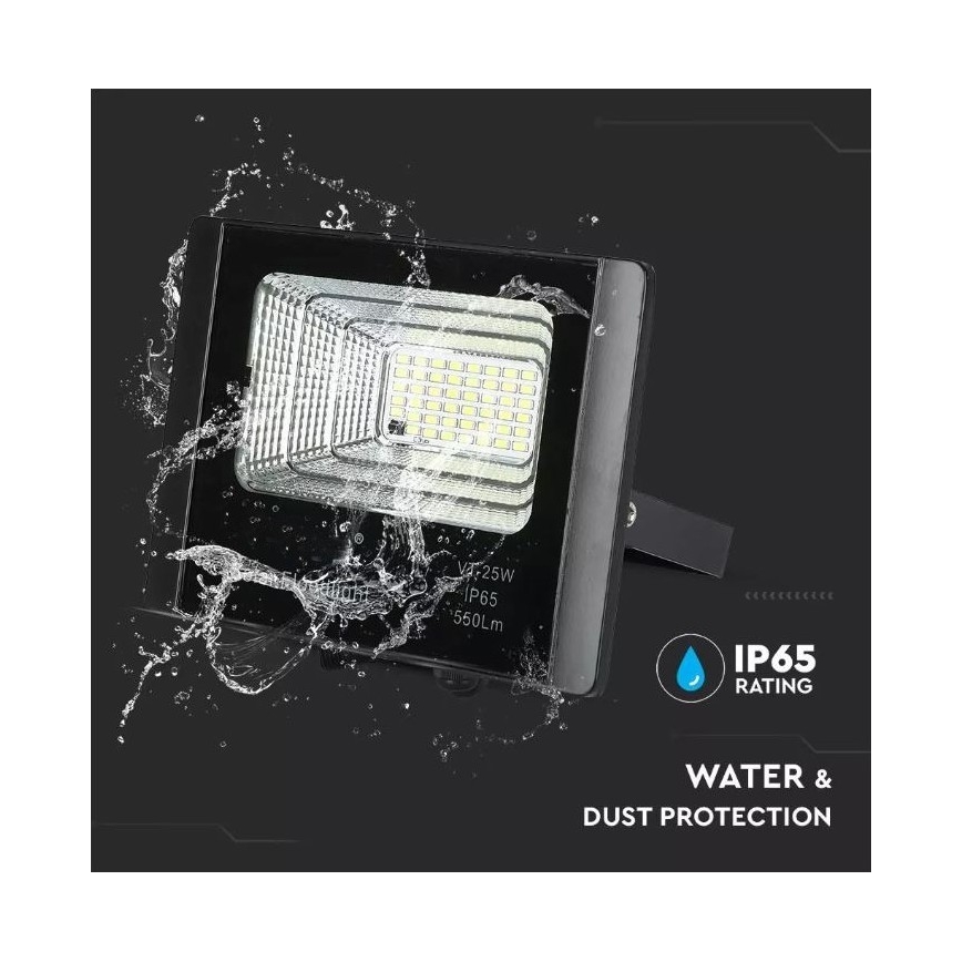 LED Aptumšojams saules enerģijas prožektors LED/12W/3,2V 6000K IP65 5000 mAh + tālvadības pults