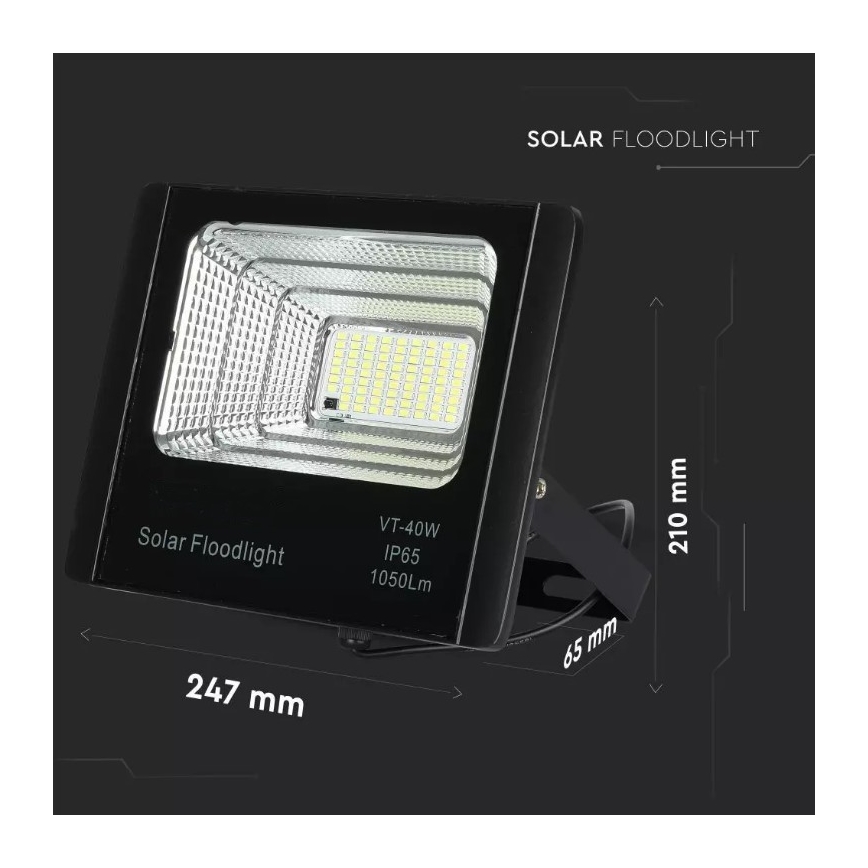 LED Aptumšojams saules enerģijas prožektors LED/16W/3,2V 4000K IP65 10000 mAh + tālvadības pults
