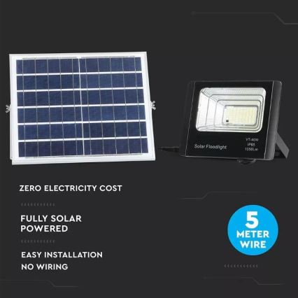 LED Aptumšojams saules enerģijas prožektors LED/16W/3,2V 4000K IP65 10000 mAh + tālvadības pults