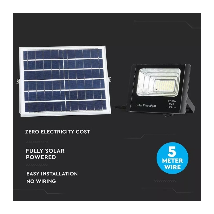 LED Aptumšojams saules enerģijas prožektors LED/16W/3,2V 4000K IP65 10000 mAh + tālvadības pults