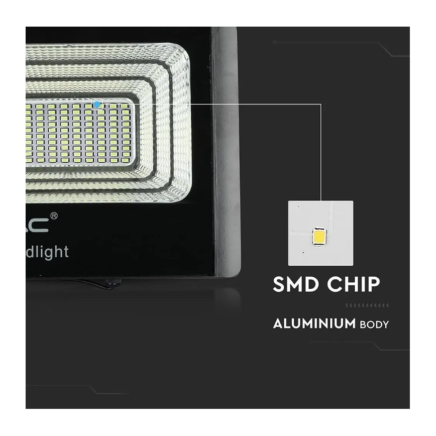 LED Aptumšojams saules enerģijas prožektors LED/20W/6,4V 4000K IP65 10000 mAh + tālvadības pults