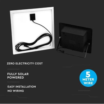 LED Aptumšojams saules enerģijas prožektors LED/20W/6,4V 4000K IP65 10000 mAh + tālvadības pults