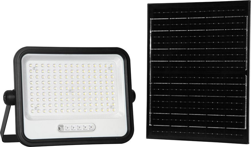 LED aptumšojams saules prožektors LED/300W/3,2V 2000-8000K IP65 15000 mAh melns + tālvadības pults