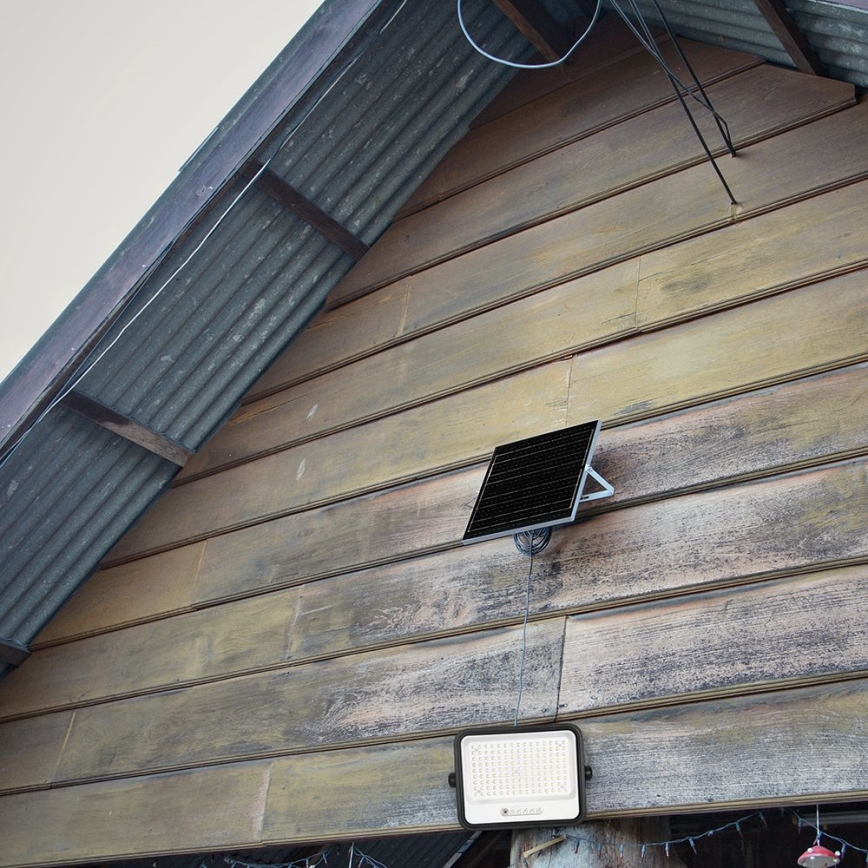 LED aptumšojams saules prožektors LED/300W/3,2V 2000-8000K IP65 15000 mAh melns + tālvadības pults