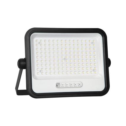 LED aptumšojams saules prožektors LED/300W/3,2V 2000-8000K IP65 15000 mAh melns + tālvadības pults