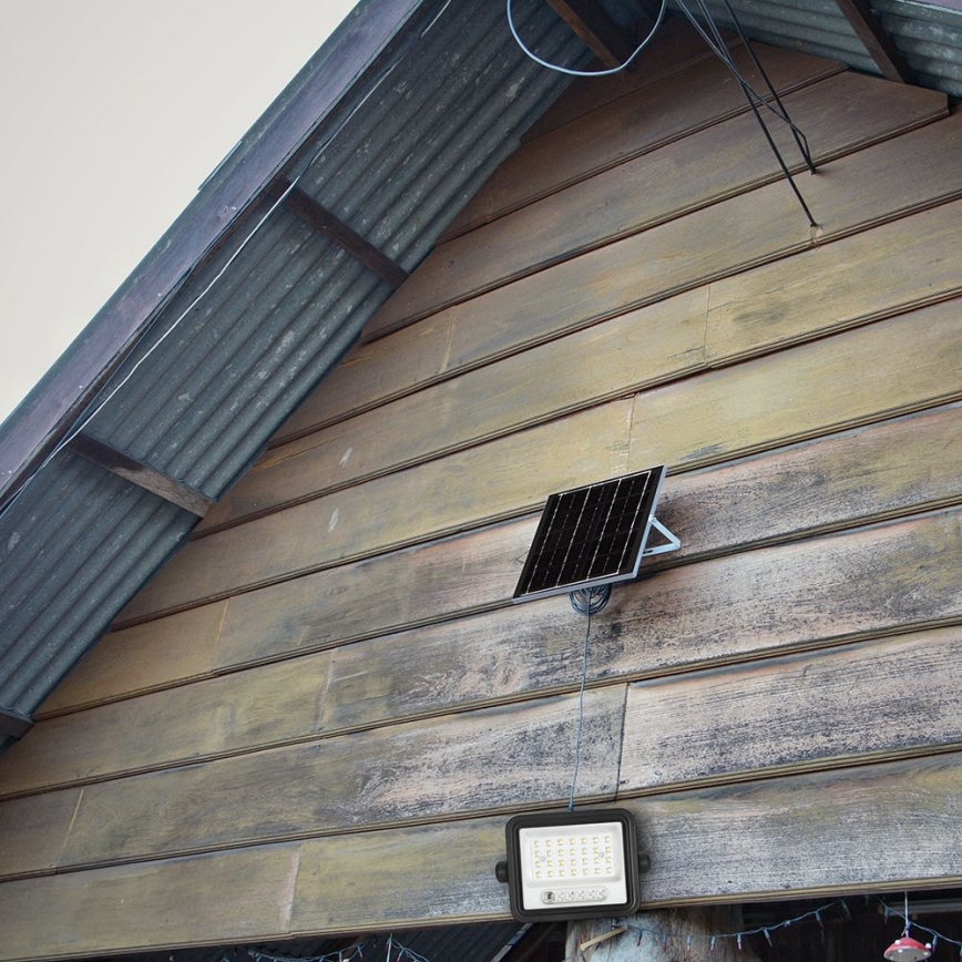 Regulējams LED saules prožektors LED/50W/3,2V 2000-8000K IP65 3800 mAh melns + tālvadības pults