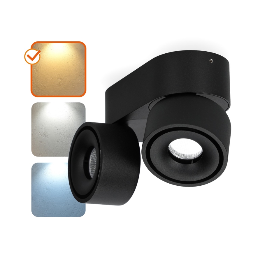 LED Aptumšojams starmetis LAHTI MINI 2xLED/9W/230V 3000K CRI 90 melns