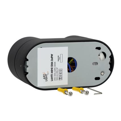 LED Aptumšojams starmetis LAHTI MINI 2xLED/9W/230V 3000K CRI 90 melns