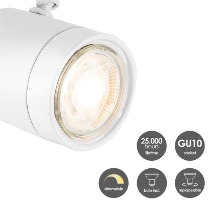 LED Aptumšojams starmetis MANU 1xGU10/5,8W/230V balts