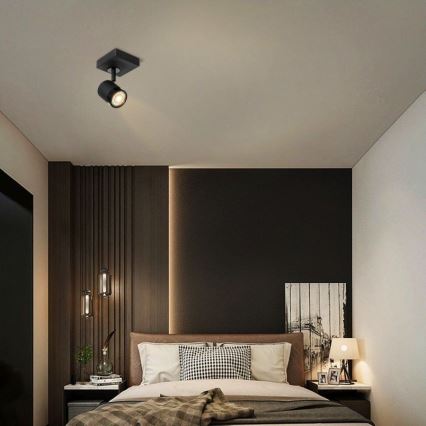 LED Aptumšojams starmetis MANU 1xGU10/5,8W/230V melns