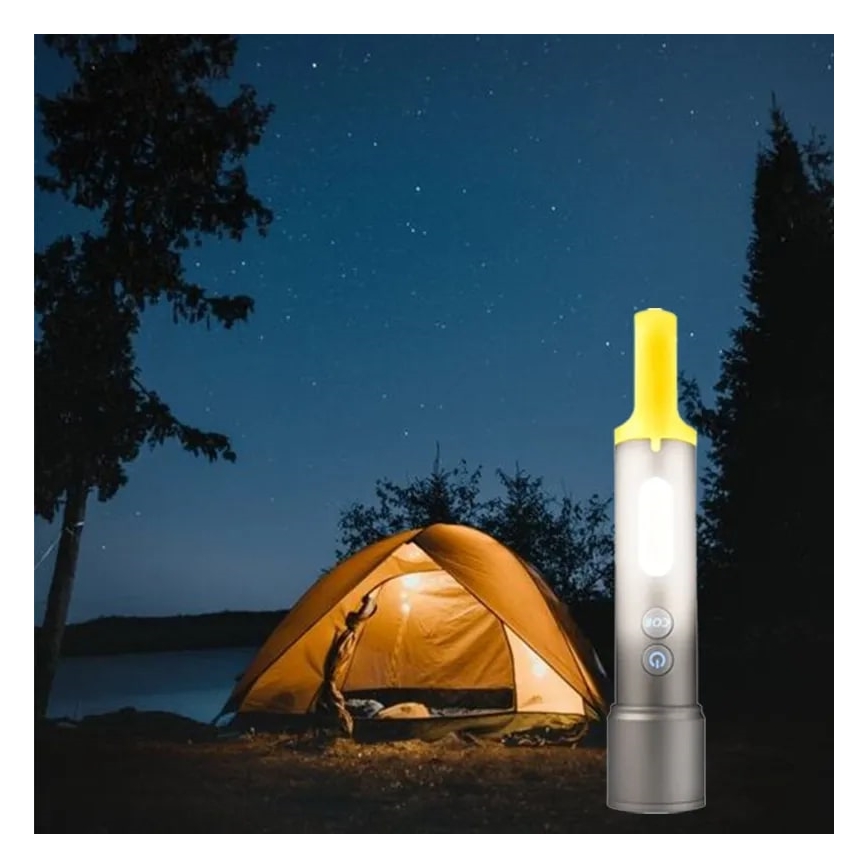 LED Aptumšojams uzlādējams lukturītis LED/10W/5V IPX4 1200 mAh 650 lm