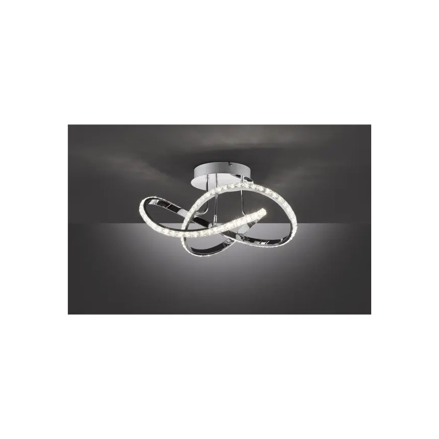 LED aptumšojams virsmas griestu lustrs ABRO LED/26W/230V spīdīgs hroms