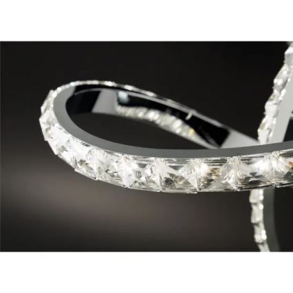 LED aptumšojams virsmas griestu lustrs ABRO LED/26W/230V spīdīgs hroms