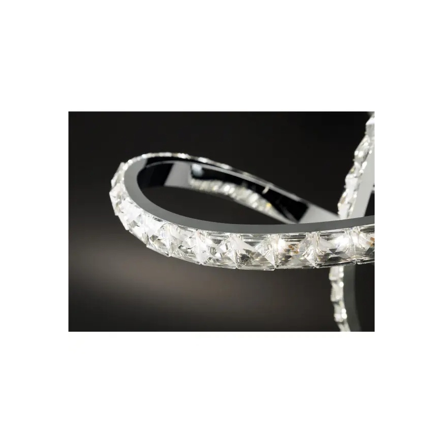 LED aptumšojams virsmas griestu lustrs ABRO LED/26W/230V spīdīgs hroms