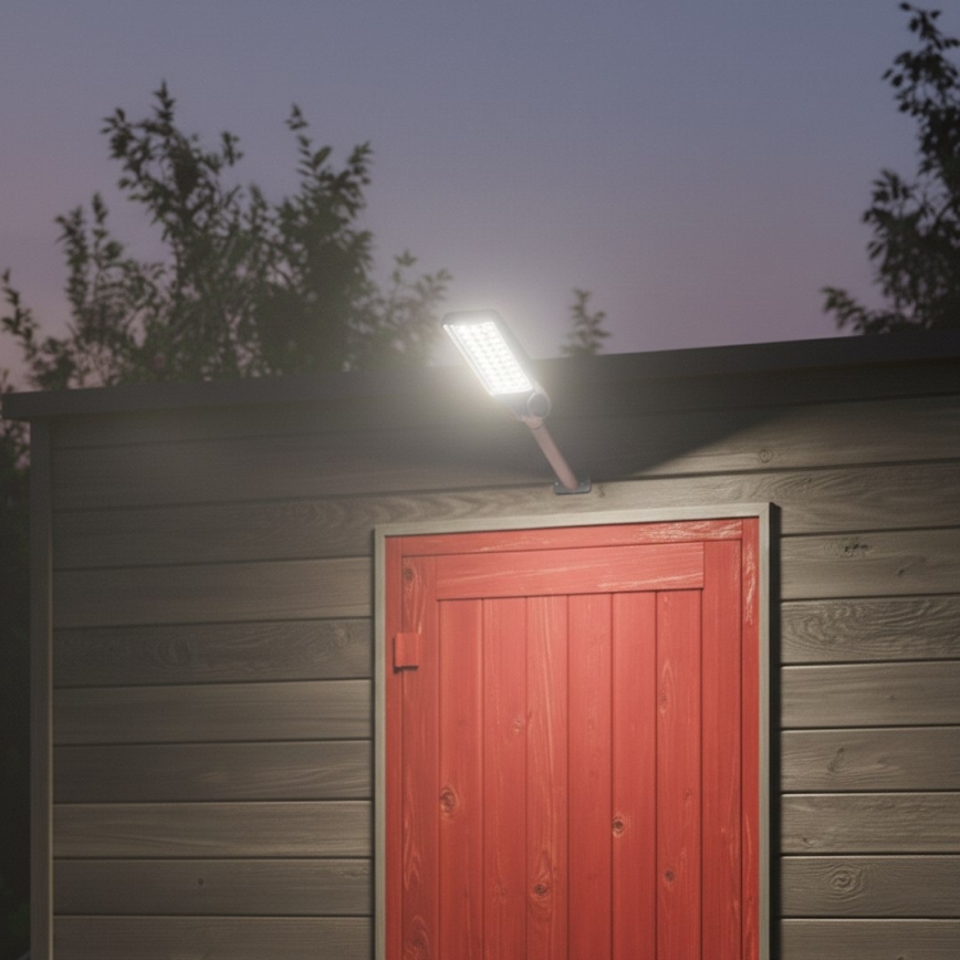 LED saules ielu lampa ar regulējamu spilgtumu un sensoru VENICE LED/100W/3,2V 6000 mAh IP65 melna + tālvadības pults