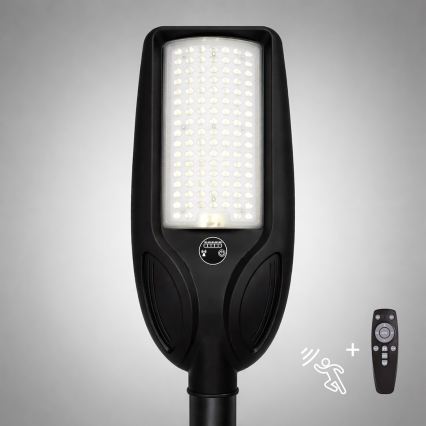 LED saules ielu lampa ar regulējamu spilgtumu un sensoru VENICE LED/100W/3,2V 6000 mAh IP65 melna + tālvadības pults