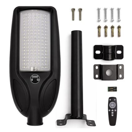 LED saules ielu lampa ar regulējamu spilgtumu un sensoru VENICE LED/100W/3,2V 6000 mAh IP65 melna + tālvadības pults