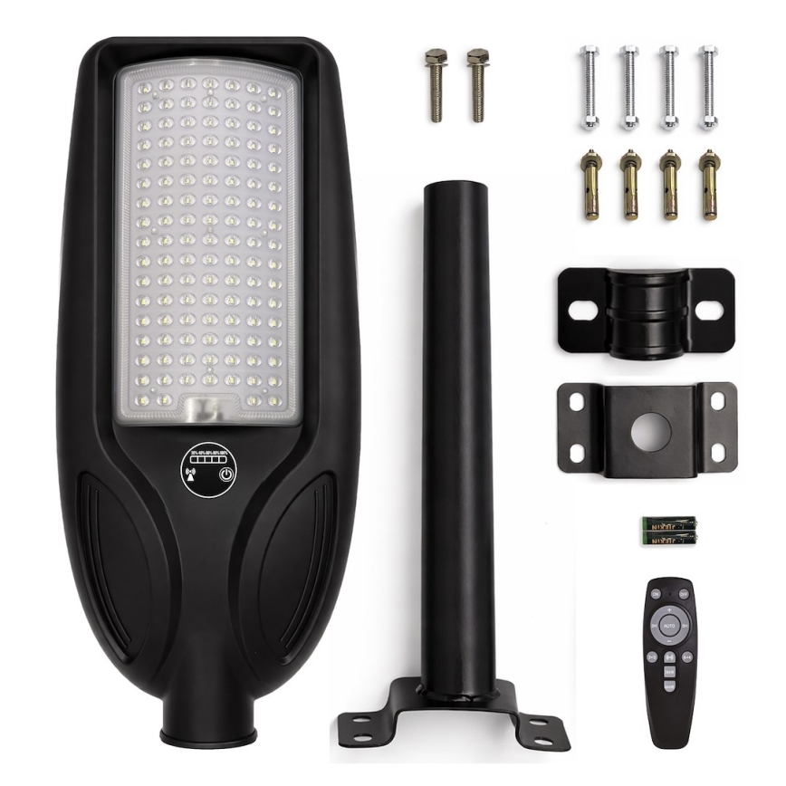LED saules ielu lampa ar regulējamu spilgtumu un sensoru VENICE LED/100W/3,2V 6000 mAh IP65 melna + tālvadības pults